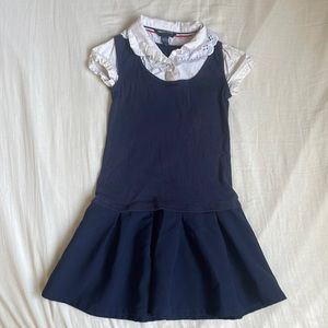Girls Uniform Navy Blue Dress